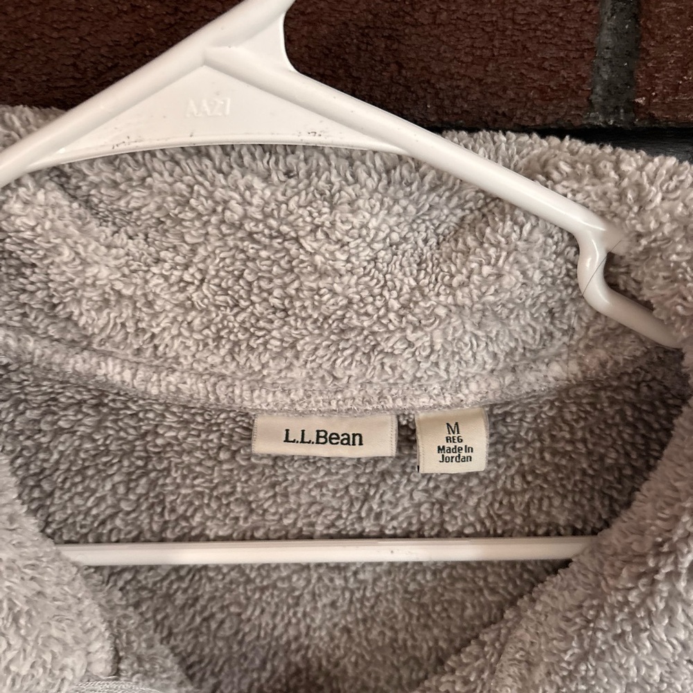 L.L. Bean Light Gray Zip-Up Sweater - Picture 2 of 4